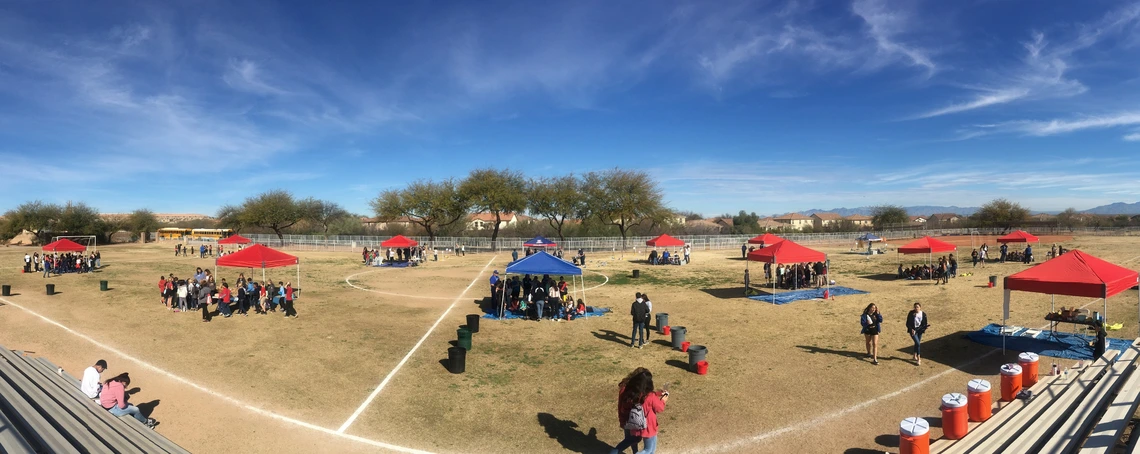 what a field might look like during a water festival
