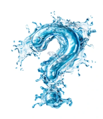 Questions Mark made out of blue water