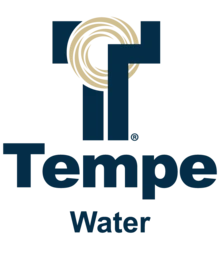 Tempe Water - Letter T with gold circle at top